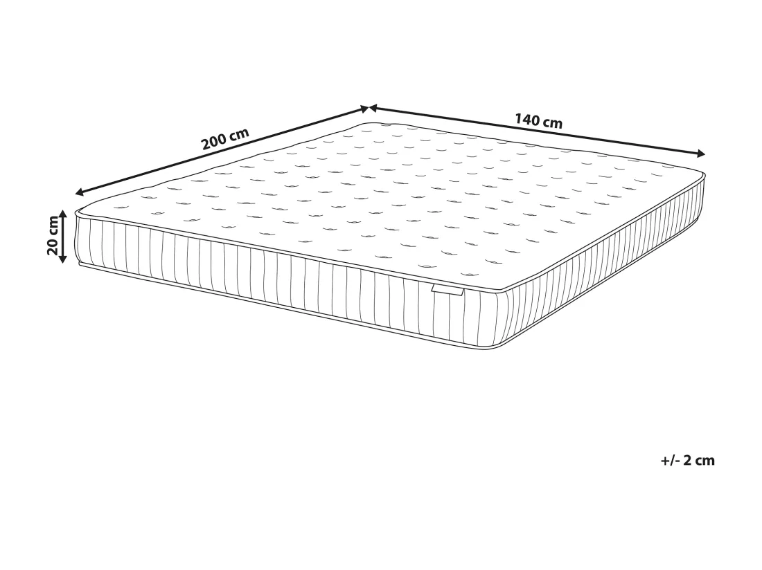 Matelas à ressorts ensachés en latex DREAM Ferme 140 x 200 cm