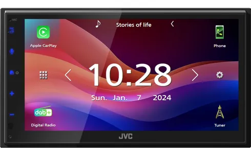JVC KW-M595DBT, Sort, 22 W, 20 - 20000 Hz, 4 ohm (O), NTSC, PAL, AAC, FLAC, MP3, WAV, WMA