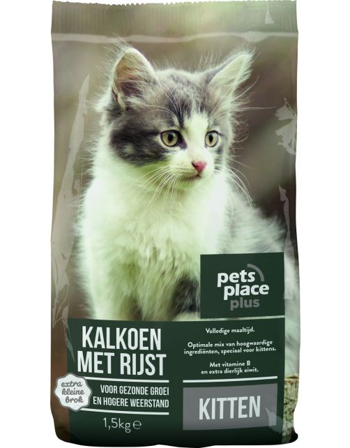 Pets Place Kitten - Kattenvoer - Kalkoen Rijst 400 g