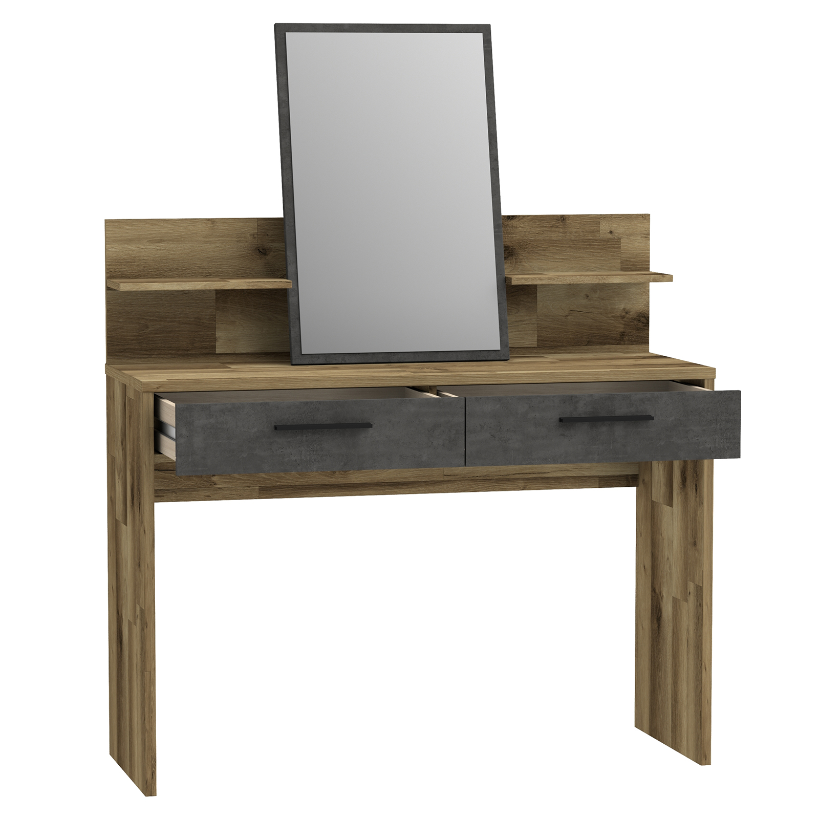 Schminktisch - Stabeiche - Betonoptik - 115 cm