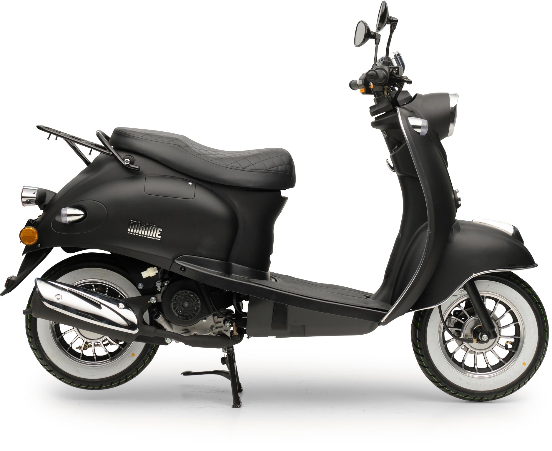 Motorroller Retro MiniMe 2.0 Mattschwarz 50ccm 45 kmh Moped Scooter