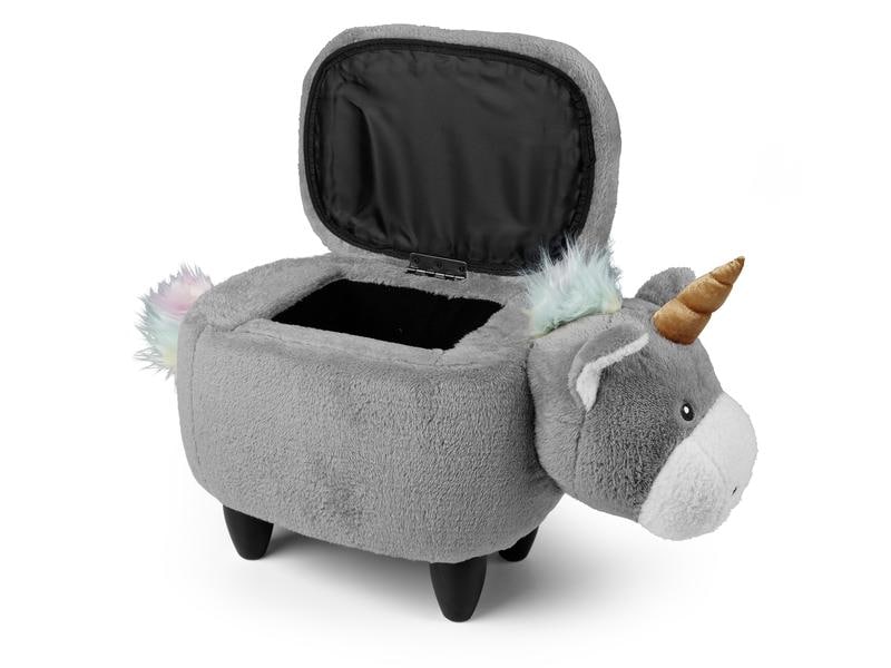 zoosy Kinderhocker Einhorn Enea Grau Hocker in Einhornform