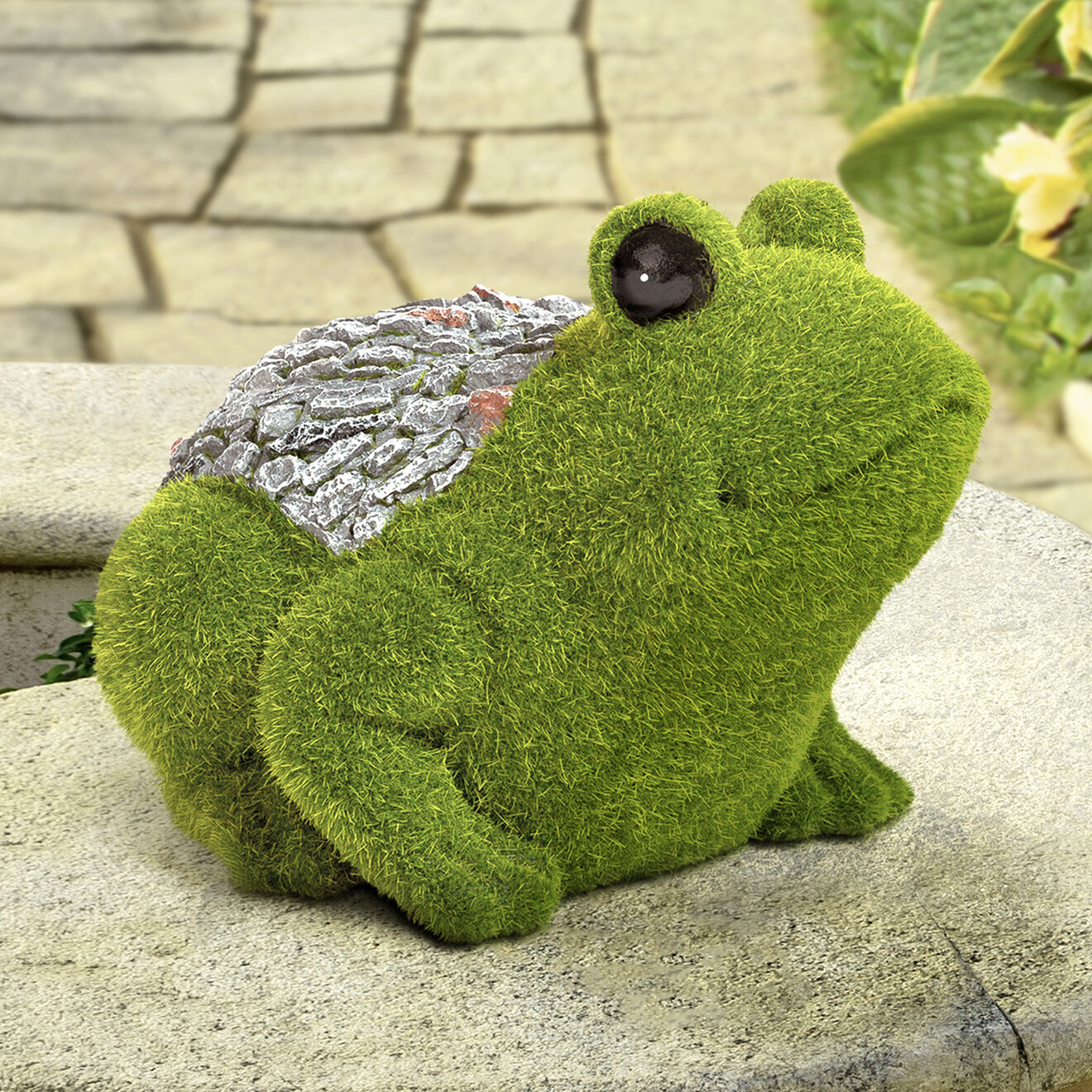 Pratik Garden Décoration de gazon grenouille verts  - 15x20x15 cm