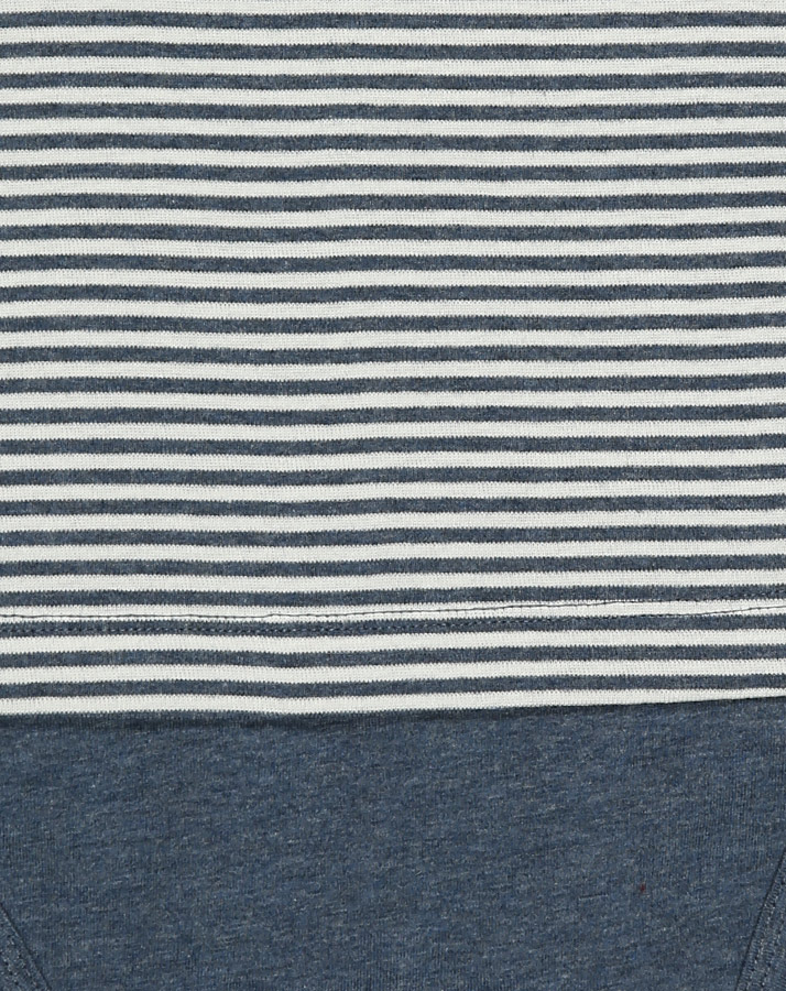 Kurzarm-Bodyshirt KUTAY gestreift in indigo melange