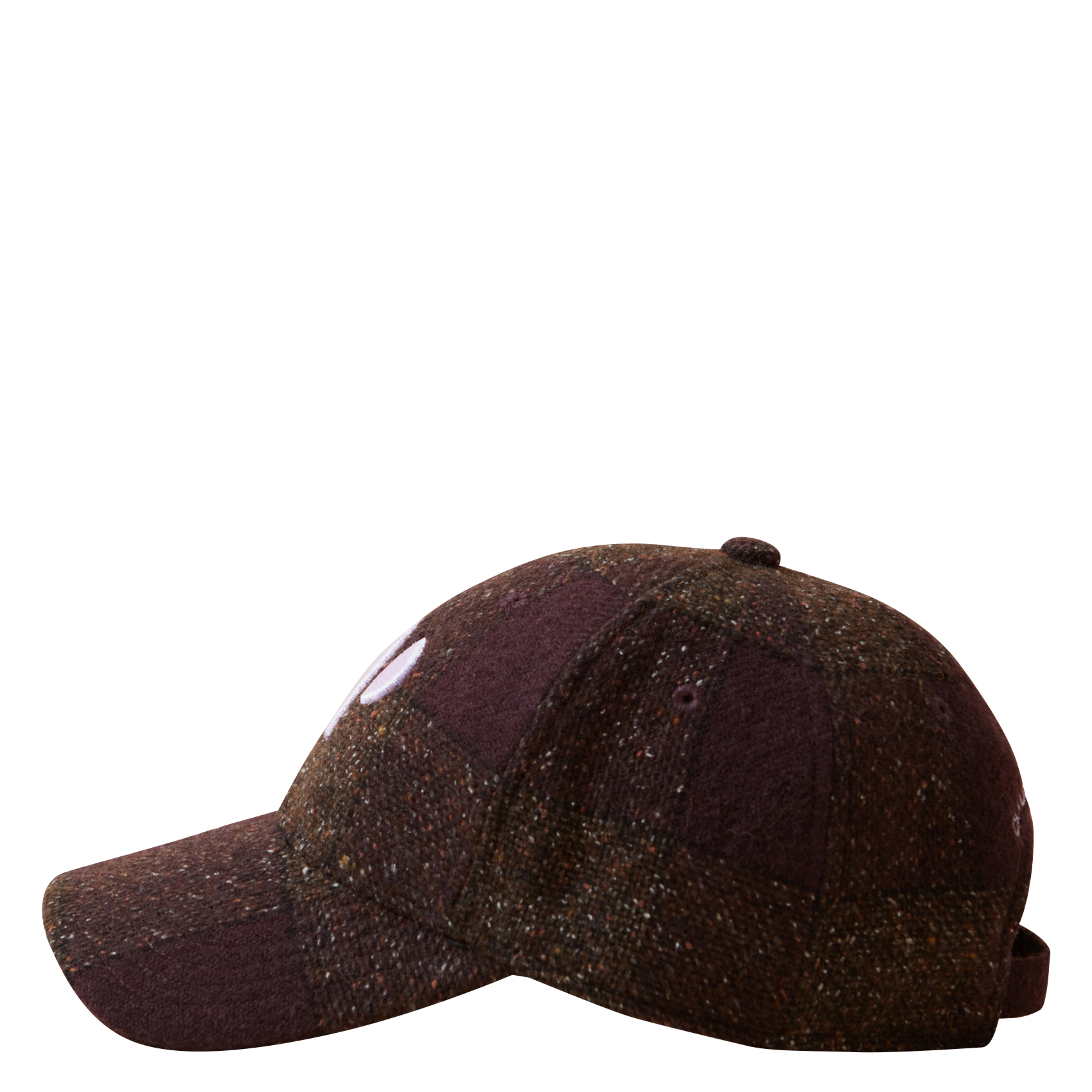 Casquette tartan brodée en laine mélangée | Rouge