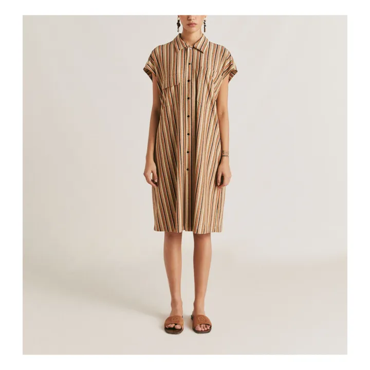 Momoni Robe Colorado Rayures Métallisée | Rouille