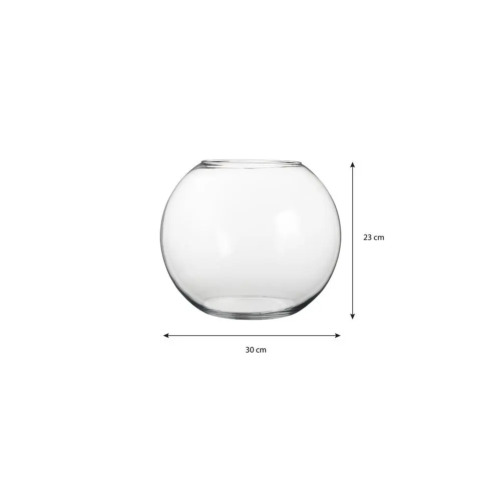 Mica Decorations Bolvaas - kom - transparant - glas - 23 x 30 cm