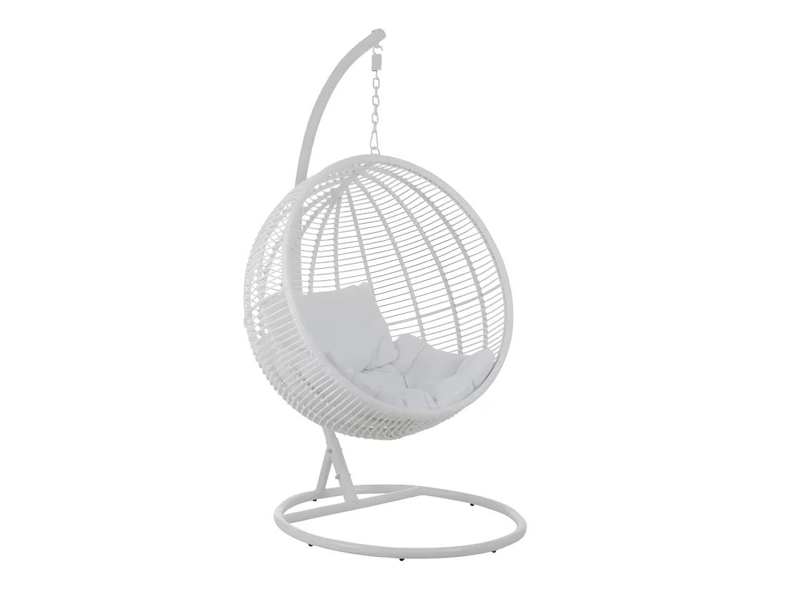 Fauteuil suspendu rond Acier Blanc - MACABA