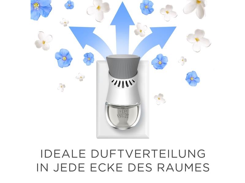 Air Wick Cotton und Weisser Flieder 3 Nachfüller à 19 ml Belebender Aroma-Öl Nachfüllflakon mit einem frischen Duft nach im Wind getrockneter Wäsche