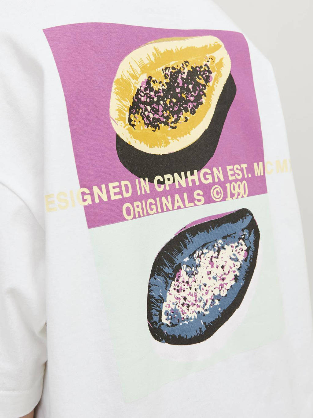 JACK & JONES T-shirt JORTAMPA met backprint wit