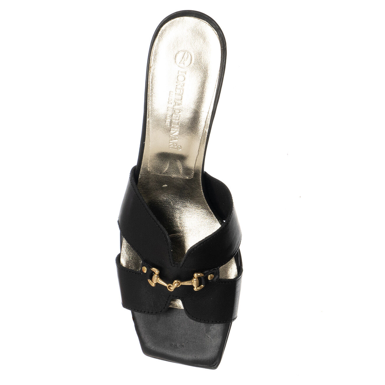 Loretta Pettinari Mules en Cuir Lopa noires - Talon 6 cm