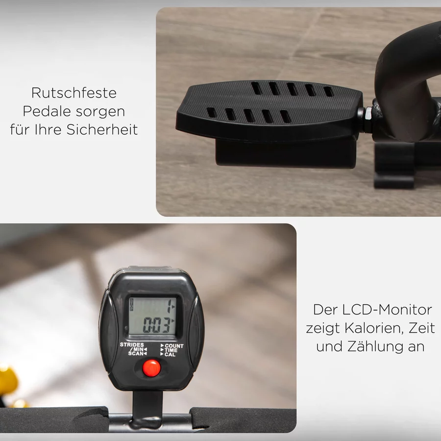 HOMCOM Heimtrainer mit LDC-Display schwarz, orange