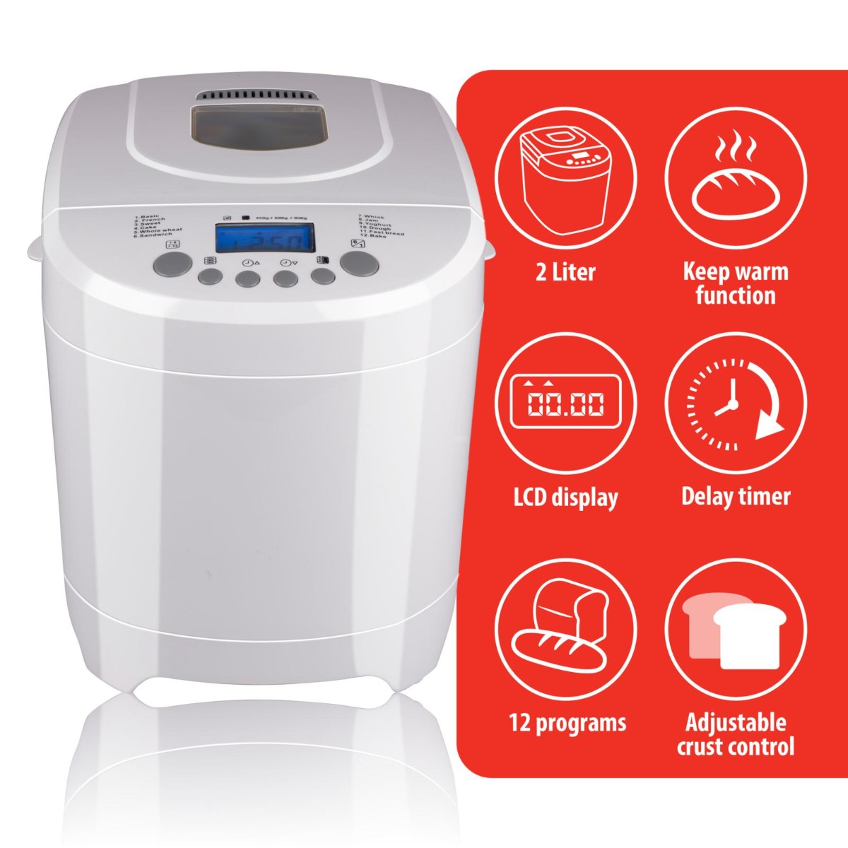 Alpina Broodbakmachine, 0.9kg, 600W