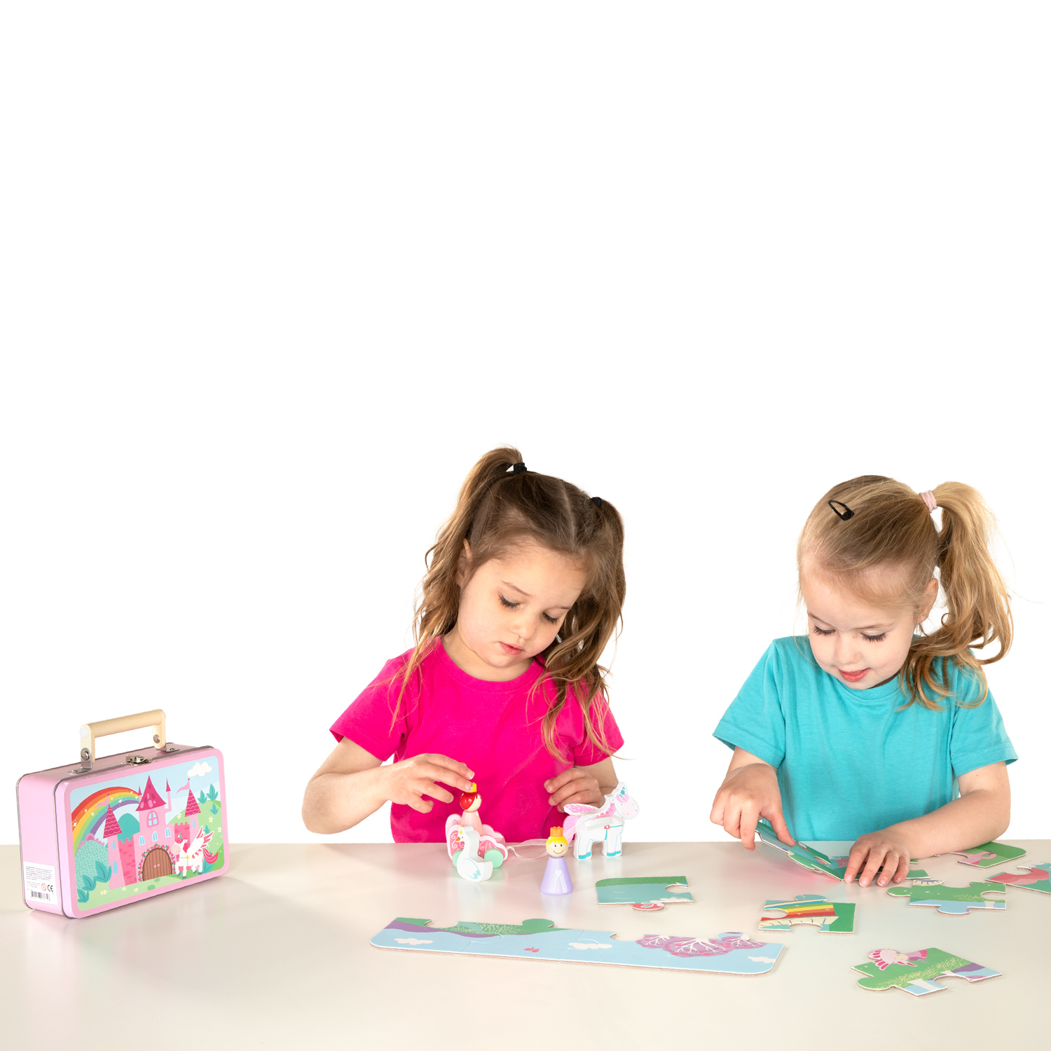 Eenhoorn Houten Speelfiguren & Puzzel in Opbergkoffer