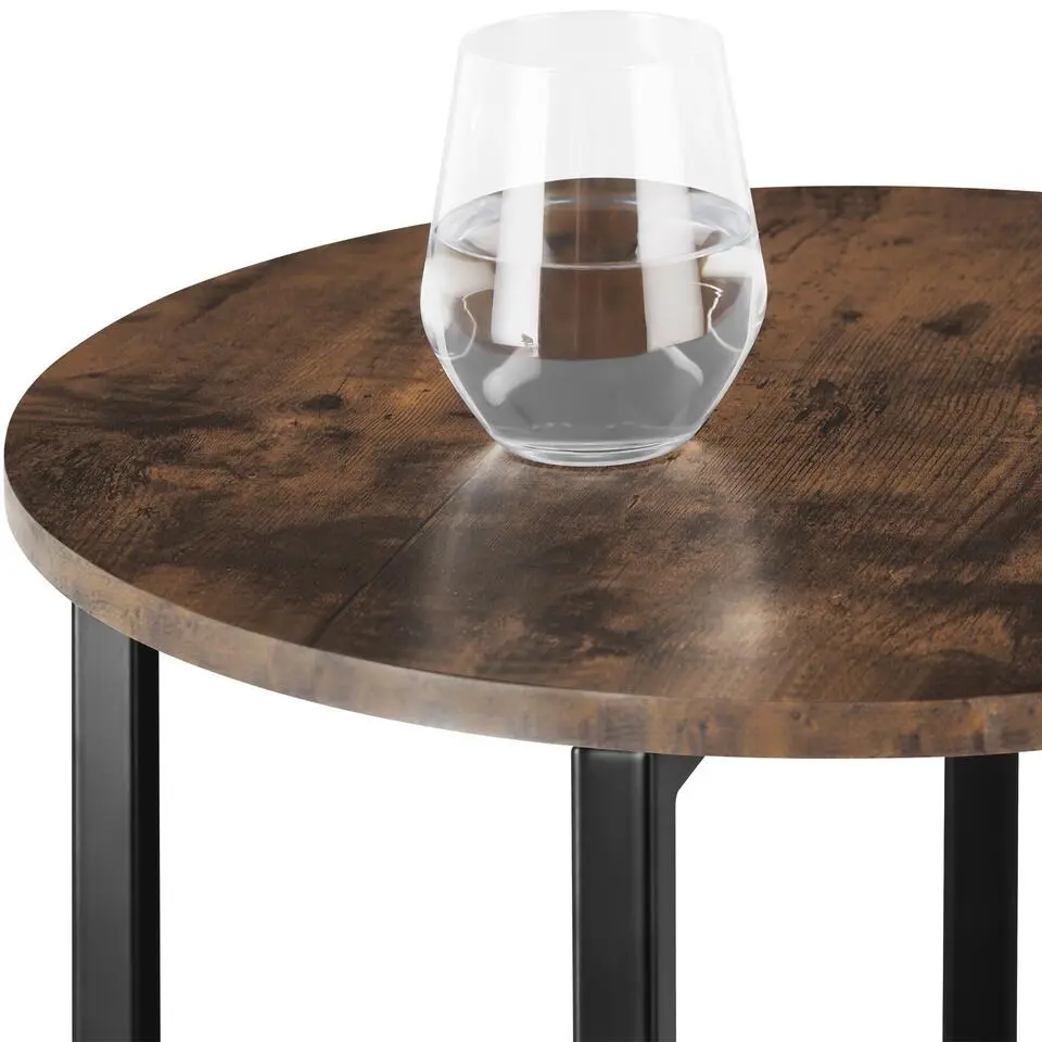 tectake Bijzettafel Ballina 45x64cm, Industrieel Hout Donker, Rustiek