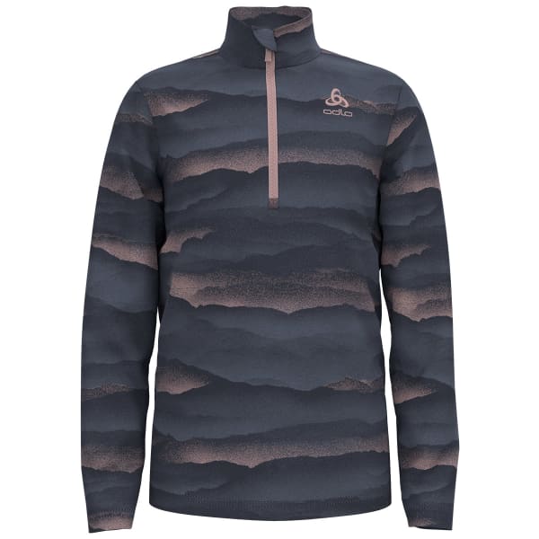 Sweat polaire randonnée ODLO ROY KIDS GRAPHIC MID LAYER 1/2 ZIP INDIA INK