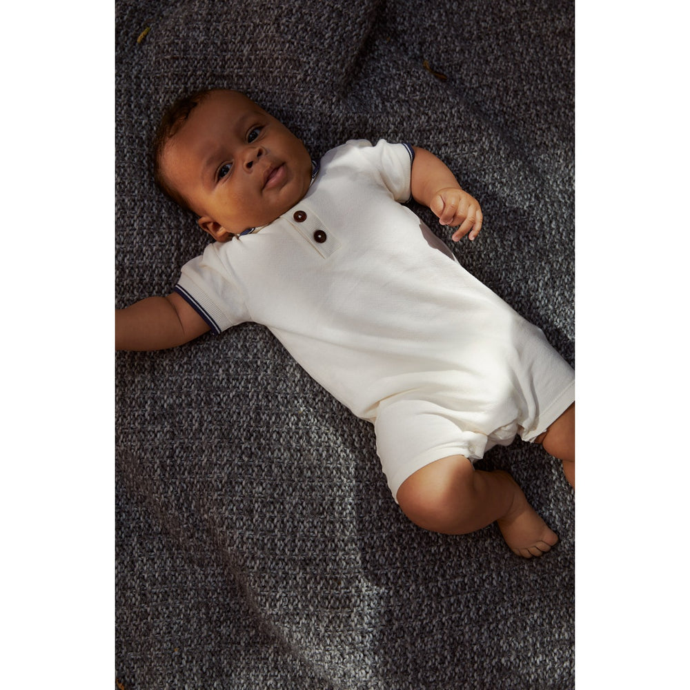 Køb COPENHAGEN COLORS Cream Comb. Pique Polo Romper