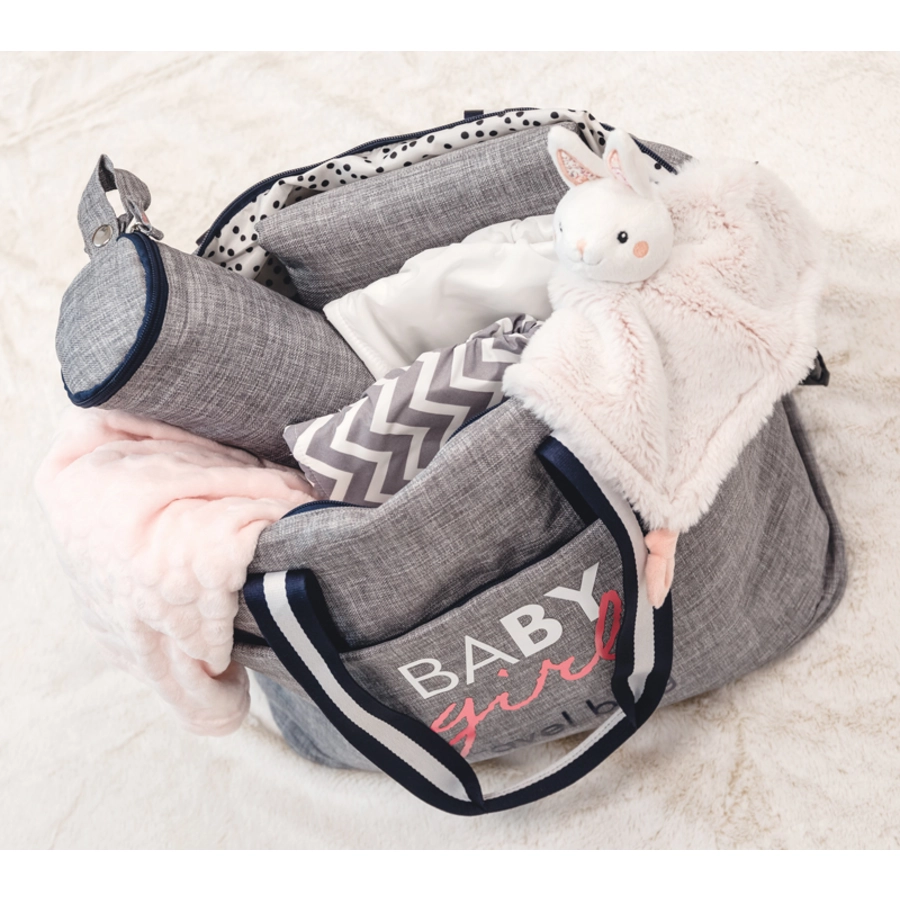BABY ON BOARD Wickeltasche Simply Duffle Baby Girl grau meliert