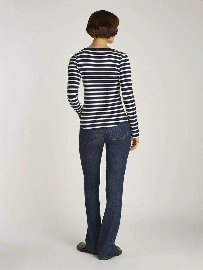 Tommy Hilfiger 5X2 RIB C-NK SS Breton dark night navy/ ivory petal