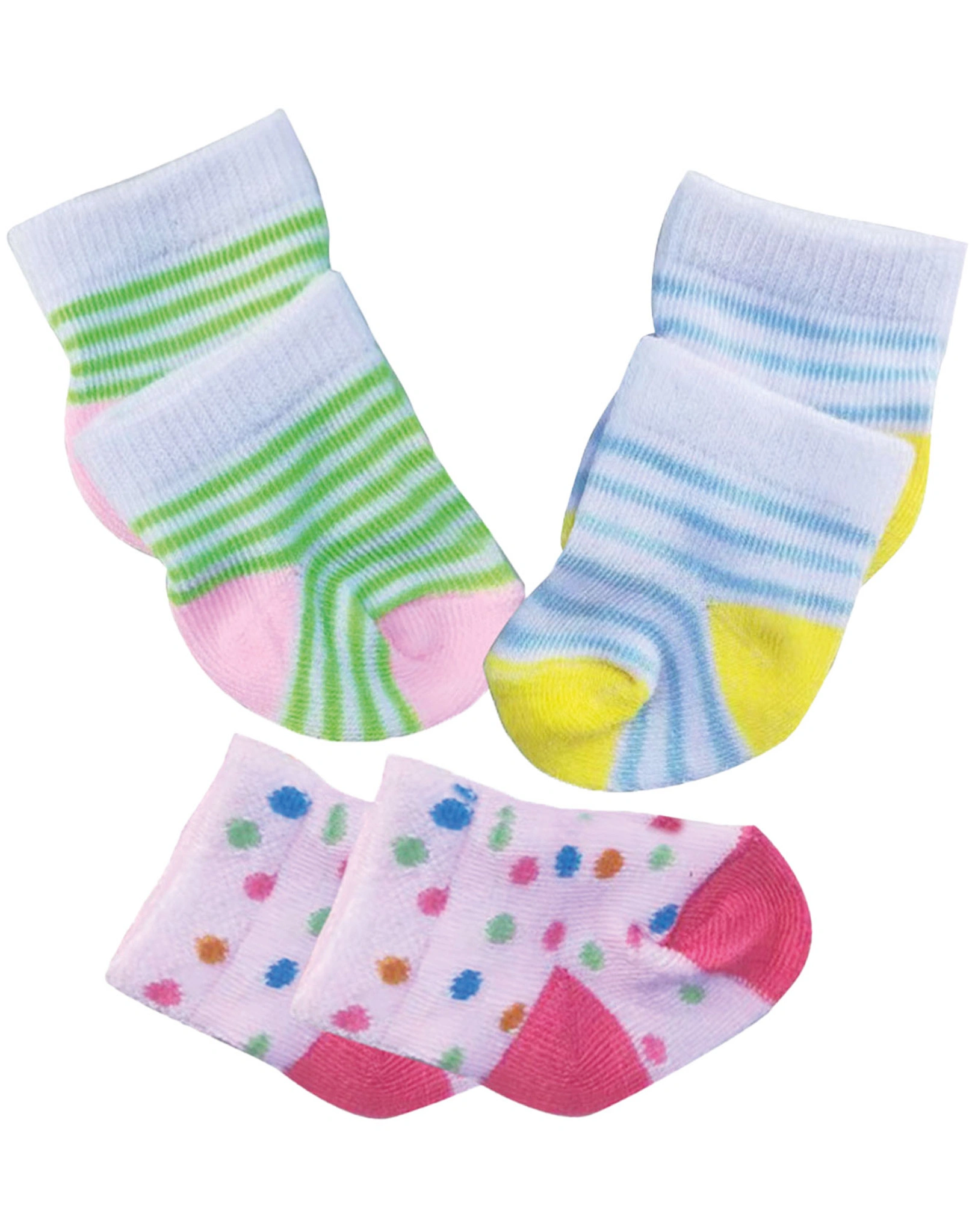 Puppen-Söckchen HAPPY COLOR (28-35cm) 3er Pack