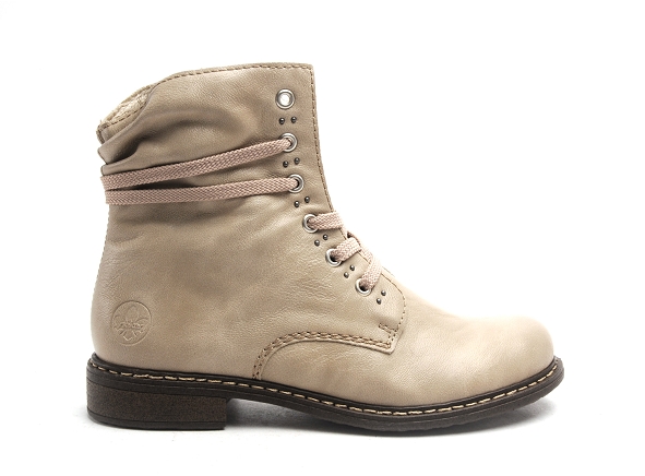 Rieker boots bottine plates femme 71218 beige