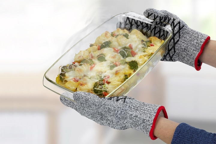 Maximex Grillhandschuhe »2in1« Schnittschutzhandschuhe für Damen, hitzebeständige Küchenhandschuhe