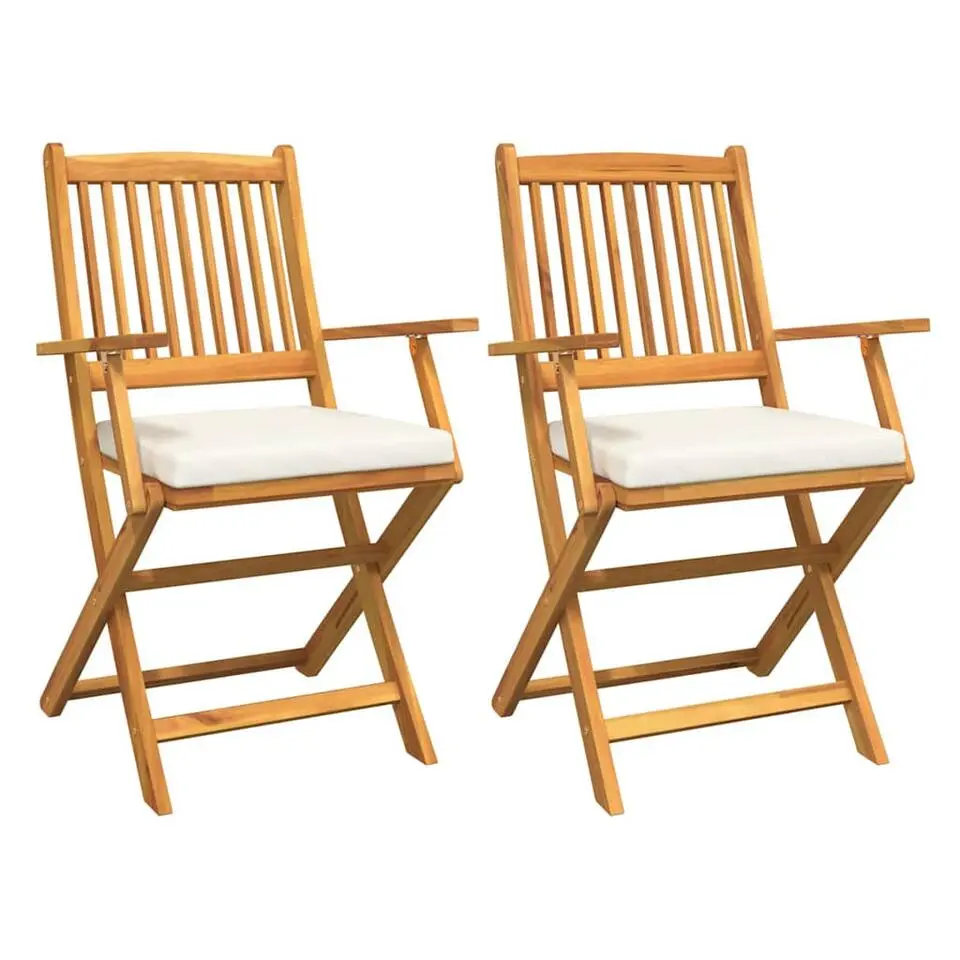 vidaXL - Buiten Zitplaatsen - Wit - Massief acaciahout - 49 x 57,5 x 92cm