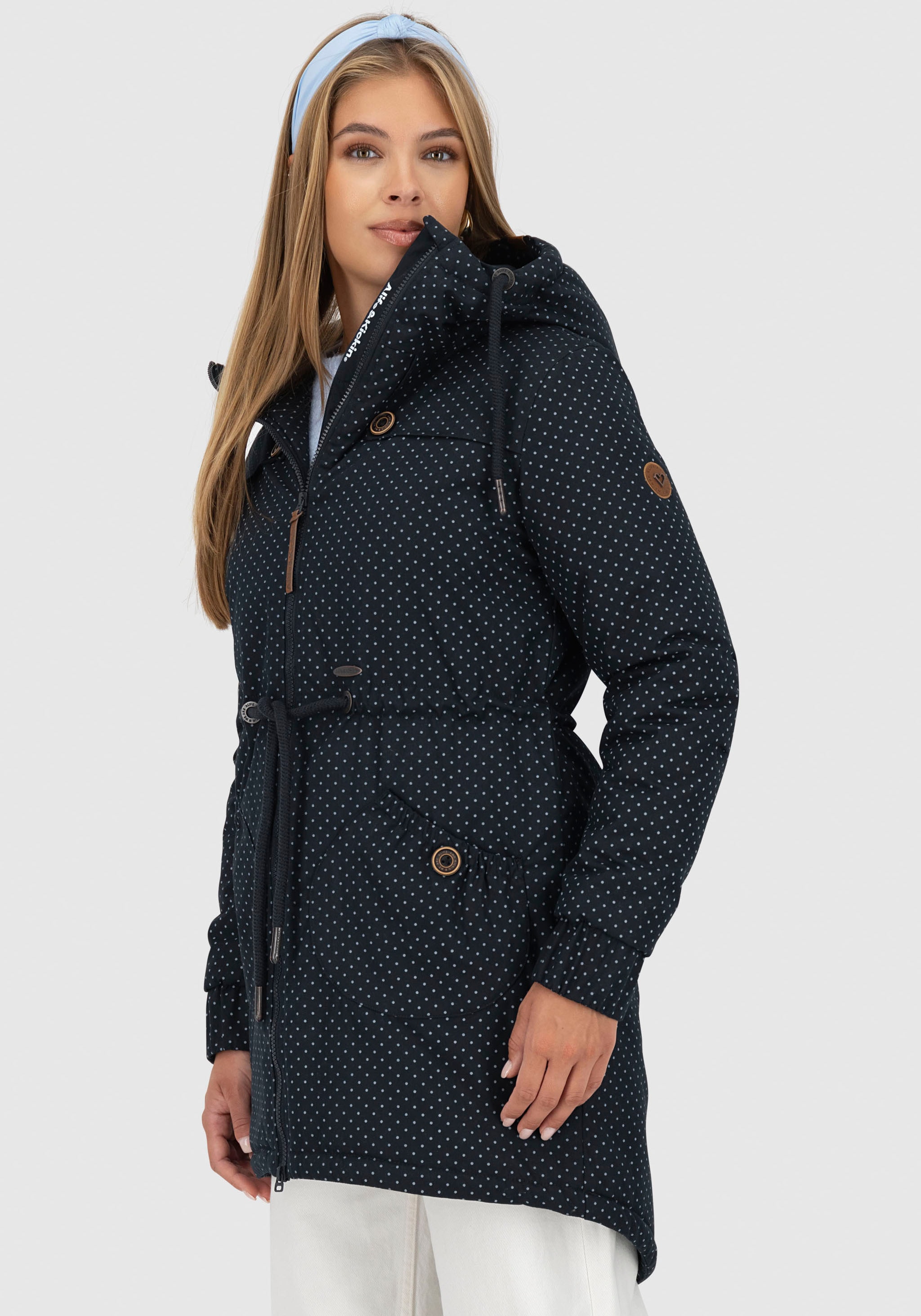 Alife & Kickin Outdoorjacke »CHARLOTTEAKB« mit Kapuze gefütterter Parka, Kapuzenjacke durch Bindeband tailliert