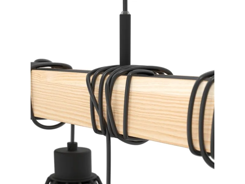 EGLO TOWNSHEND 5 LANGBORD 9L SORT/TRÆ FSC