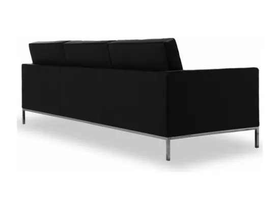 Canapé design 3 places capitonné cuir blanc Flora 204cm