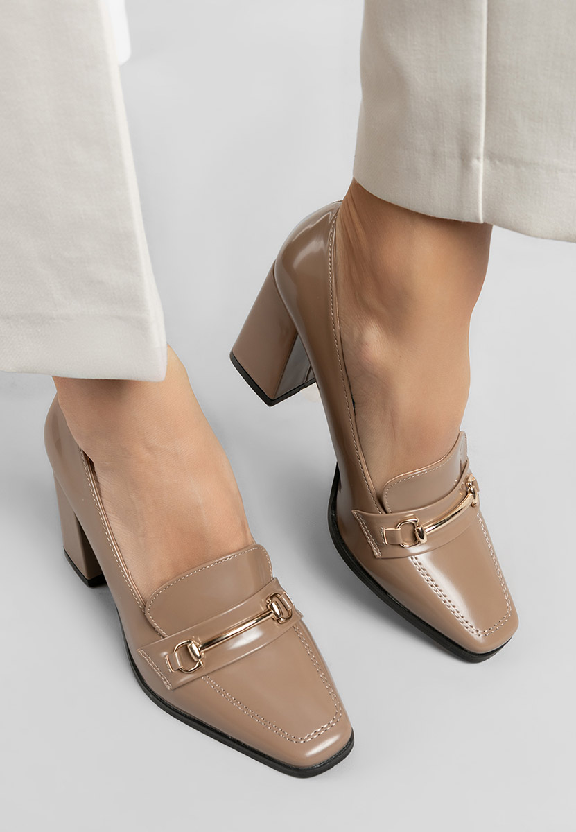 Mocassins à talon kaki Noriana
