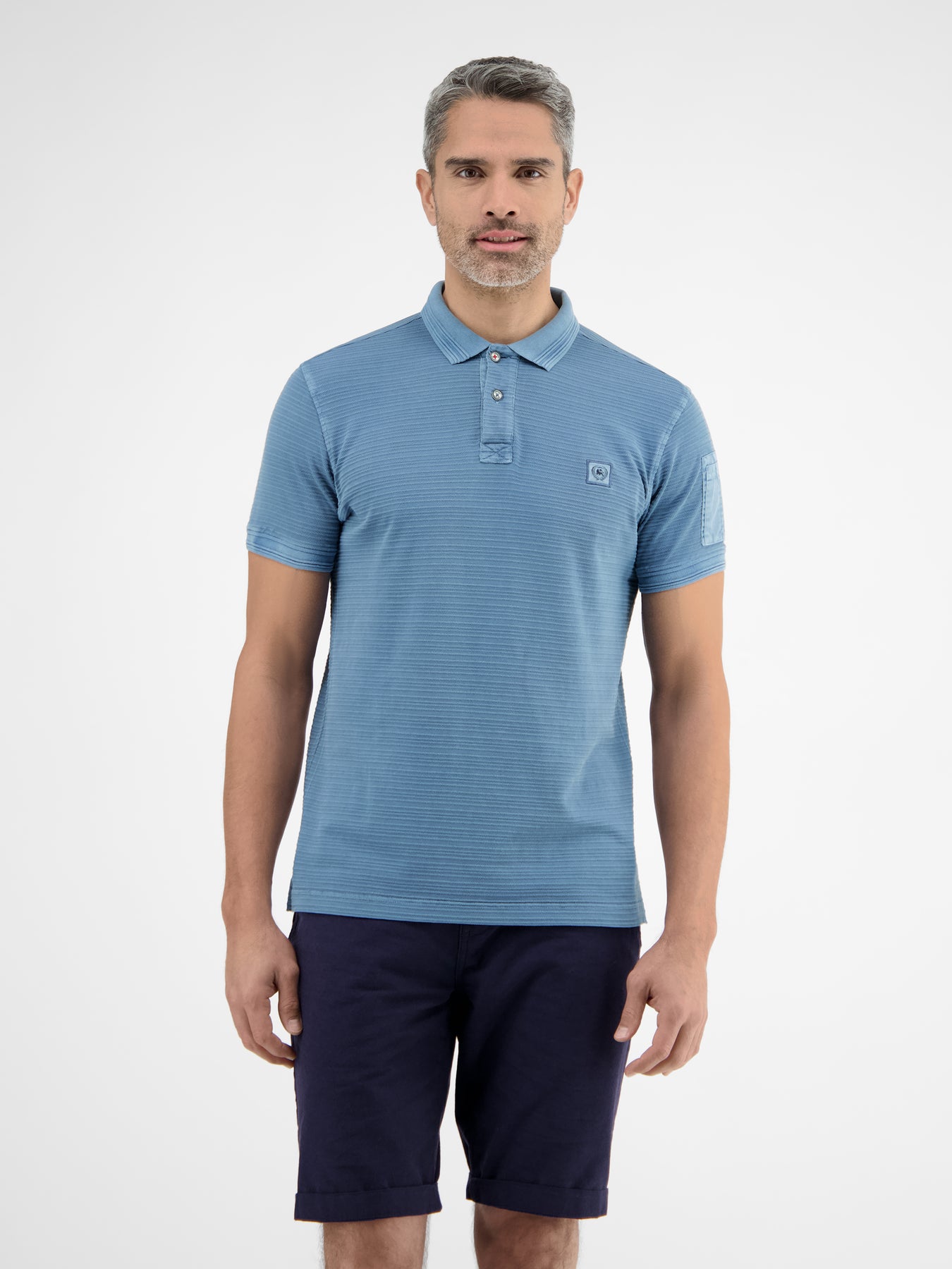 Tonal-gestreiftes Poloshirt für Herren