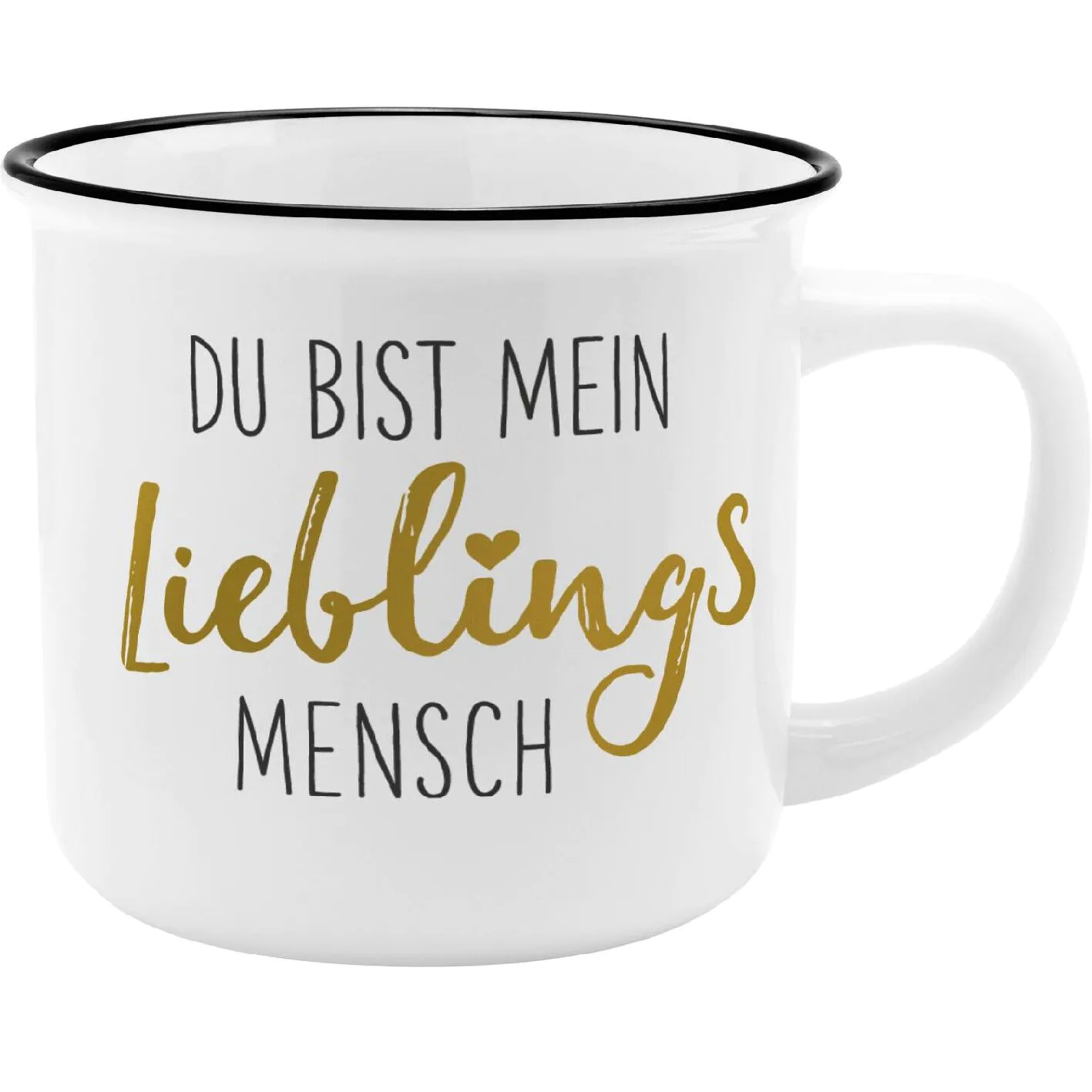 Becher Emaille-Optik, Lieblingsmensch, 350 ml