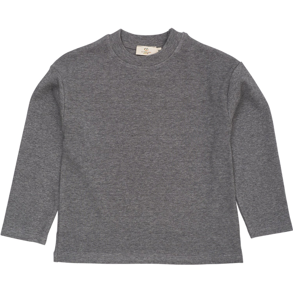 Køb COPENHAGEN COLORS Grey Mel Modal Rib Ls Bluse W. Drop Shoulder