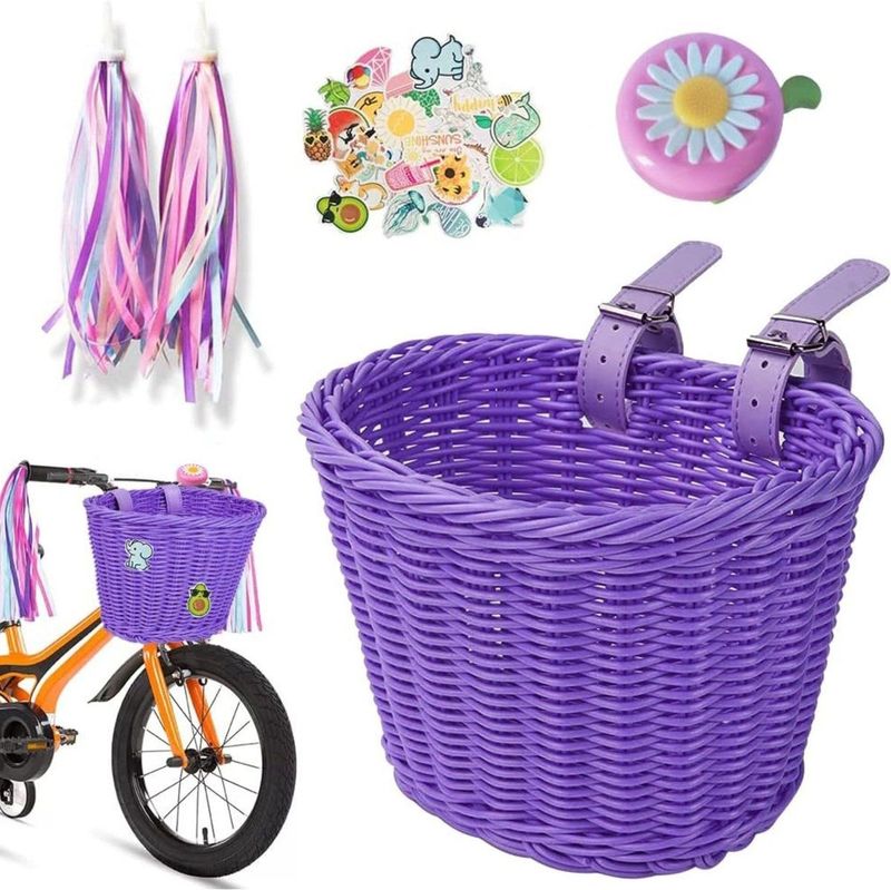 Fietsmand Kinderfiets - Kinderfietsmand - Fietskrat Kinderfiets - Paars