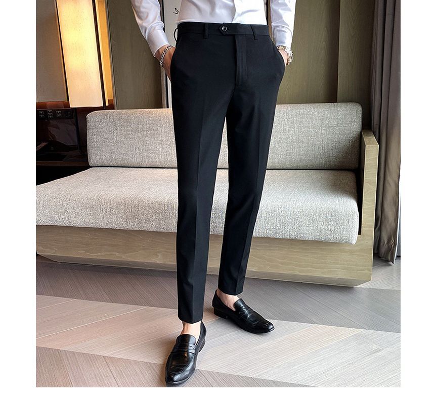 Deepwood - Hoge taille effen cropped taps toelopende pantalon (verschillende ontwerpen)
