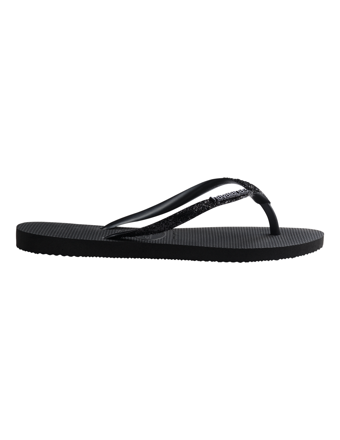 havaianas tongs femme slim glitter II noir pailettes