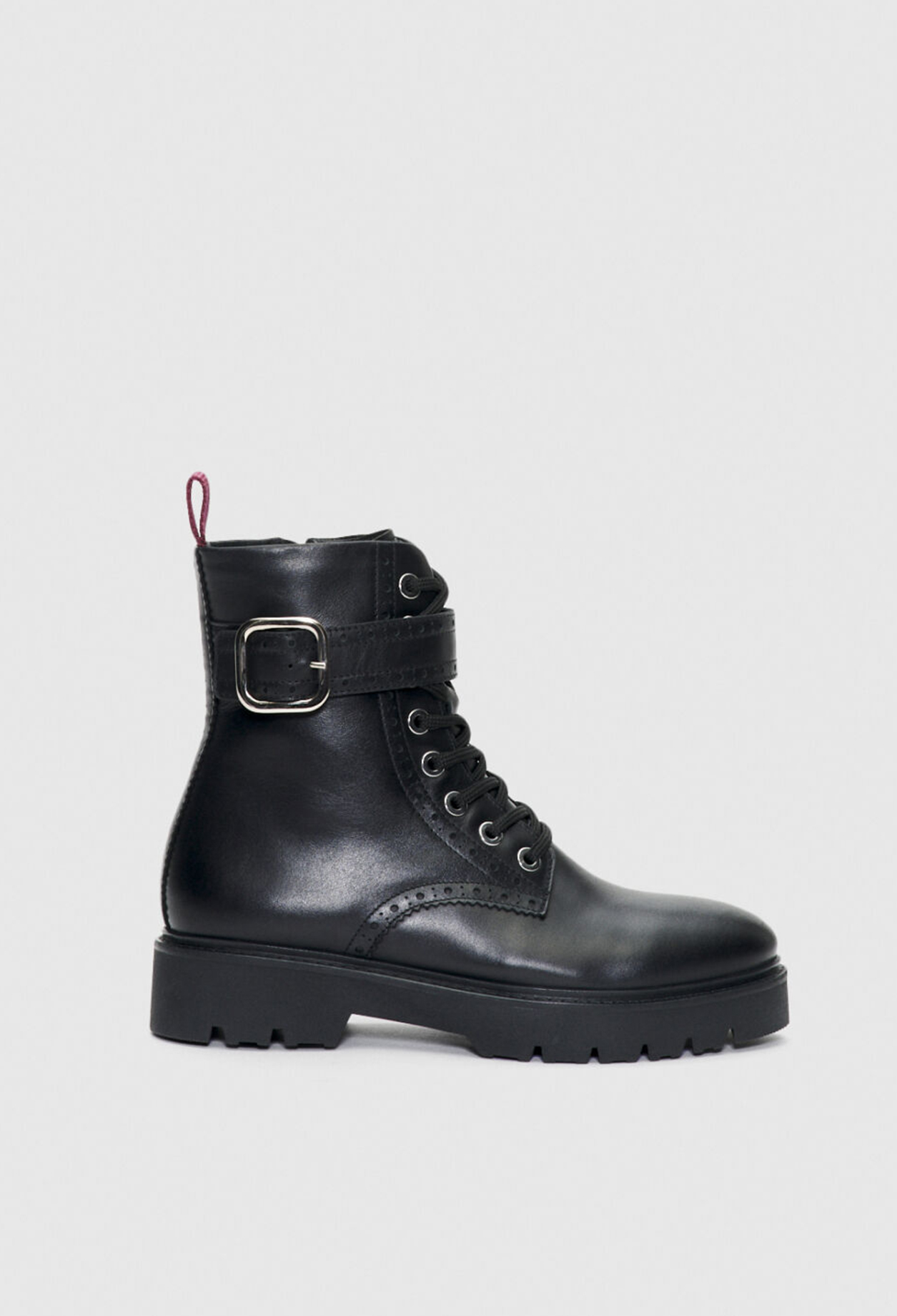Boots &agrave; lacets en cuir responsable