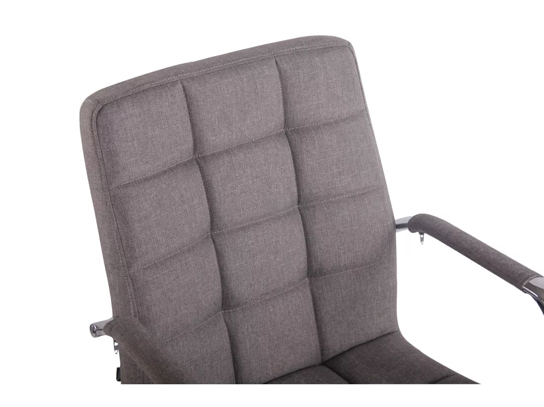 Chaise de bureau - Tissu & Métal chromé - Gris - Deli