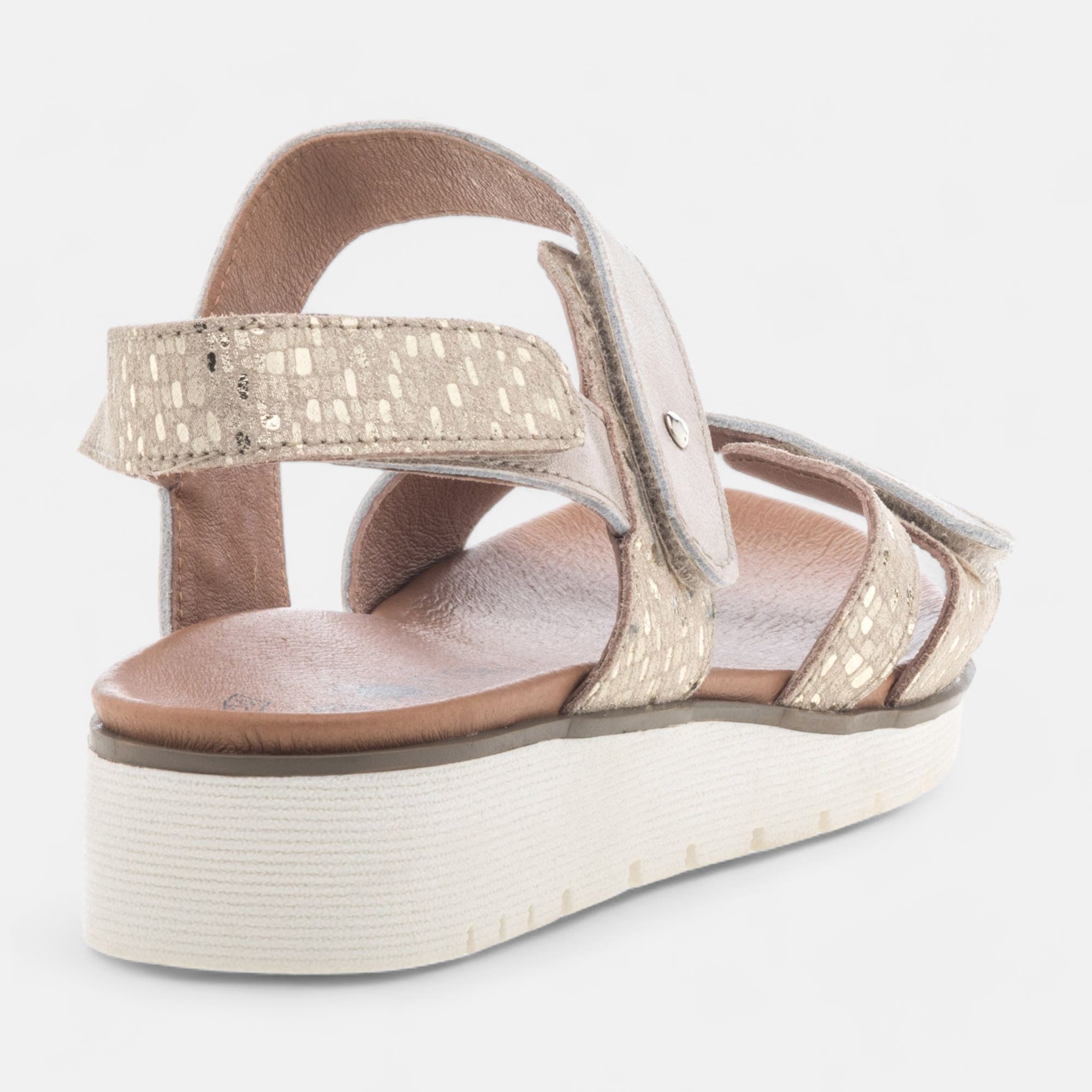 Nu-pieds confort Femme en cuir or
