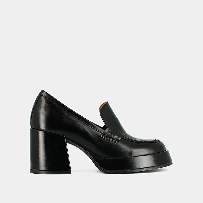 Mocassins à plateformes  en cuir noir
