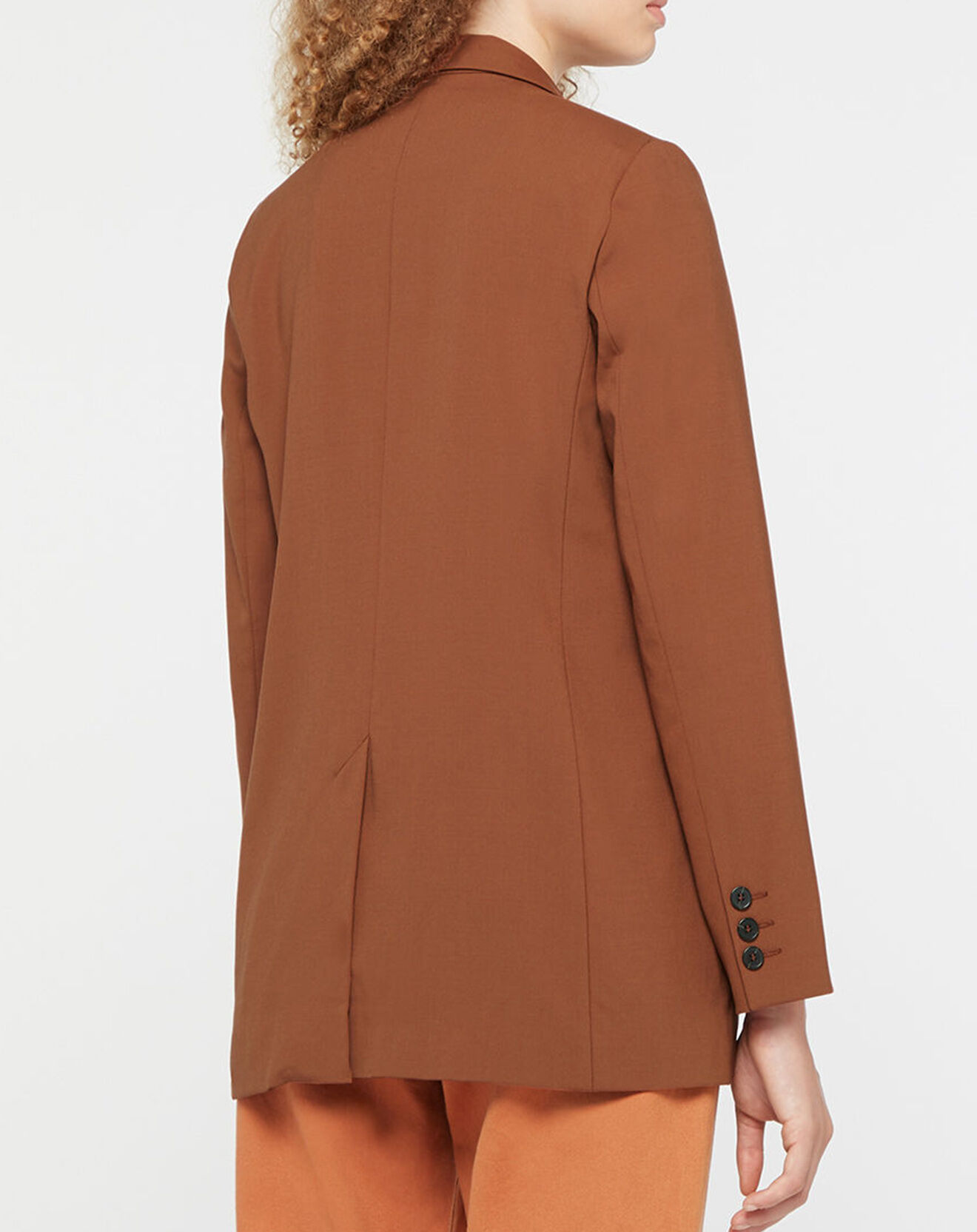 Galeries Lafayette Blazer croisé en Laine mélangée Celeste marron