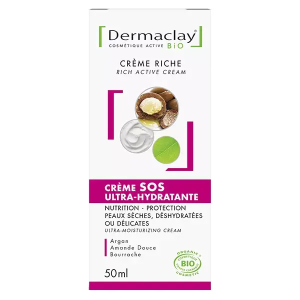Dermaclay Creme Rico SOS Ultra-Hidratante Orgânico 50ml