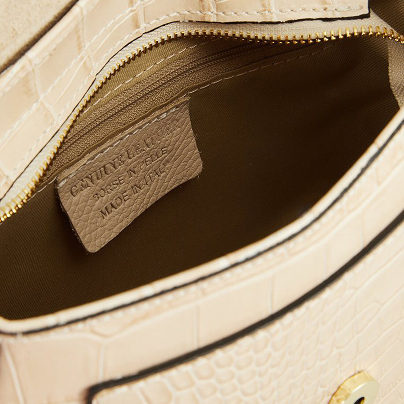 Christian Laurier Sac bandoulière en Cuir croco Ina blanc cassé - 24x18x11 cm