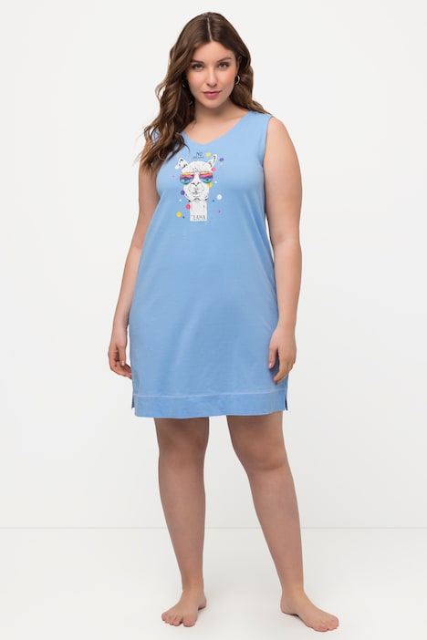 Longshirt, Lama, V-Ausschnitt, ärmellos