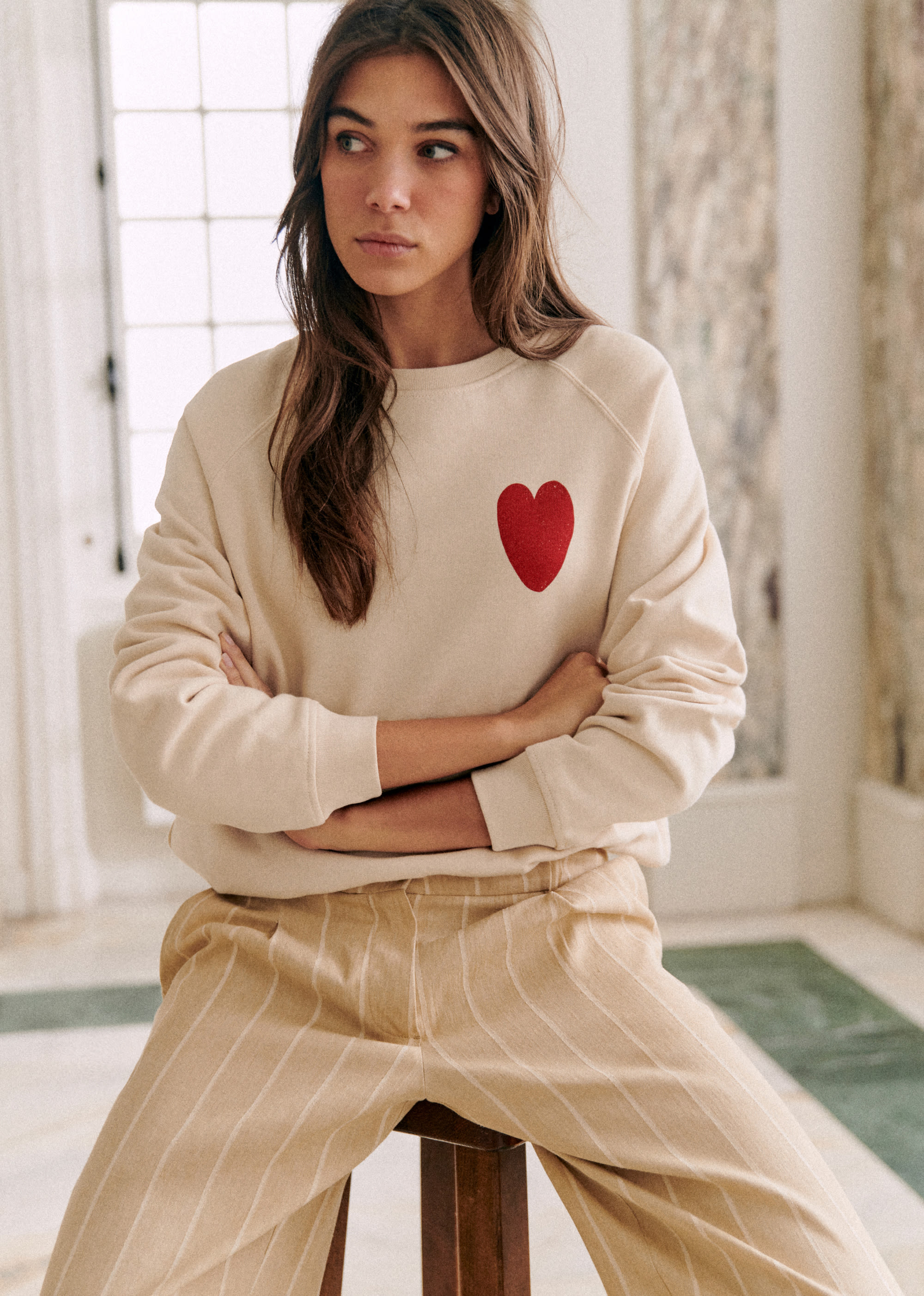 Sweat Coeur - Sézane x Bobo Choses - Crème / Rouge - E-SHOP/SWEATS & MARINIÈRES Sweats 5905750