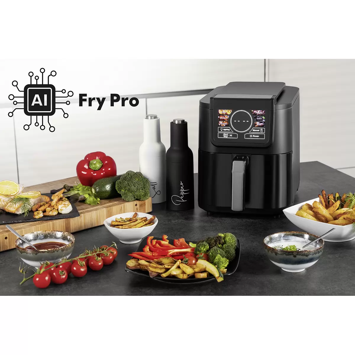 Heissluftfitteuse AI Fry Pro Schwarz