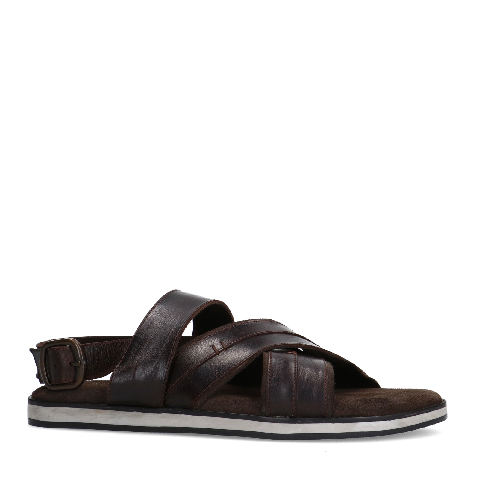 Bruine leren sandalen