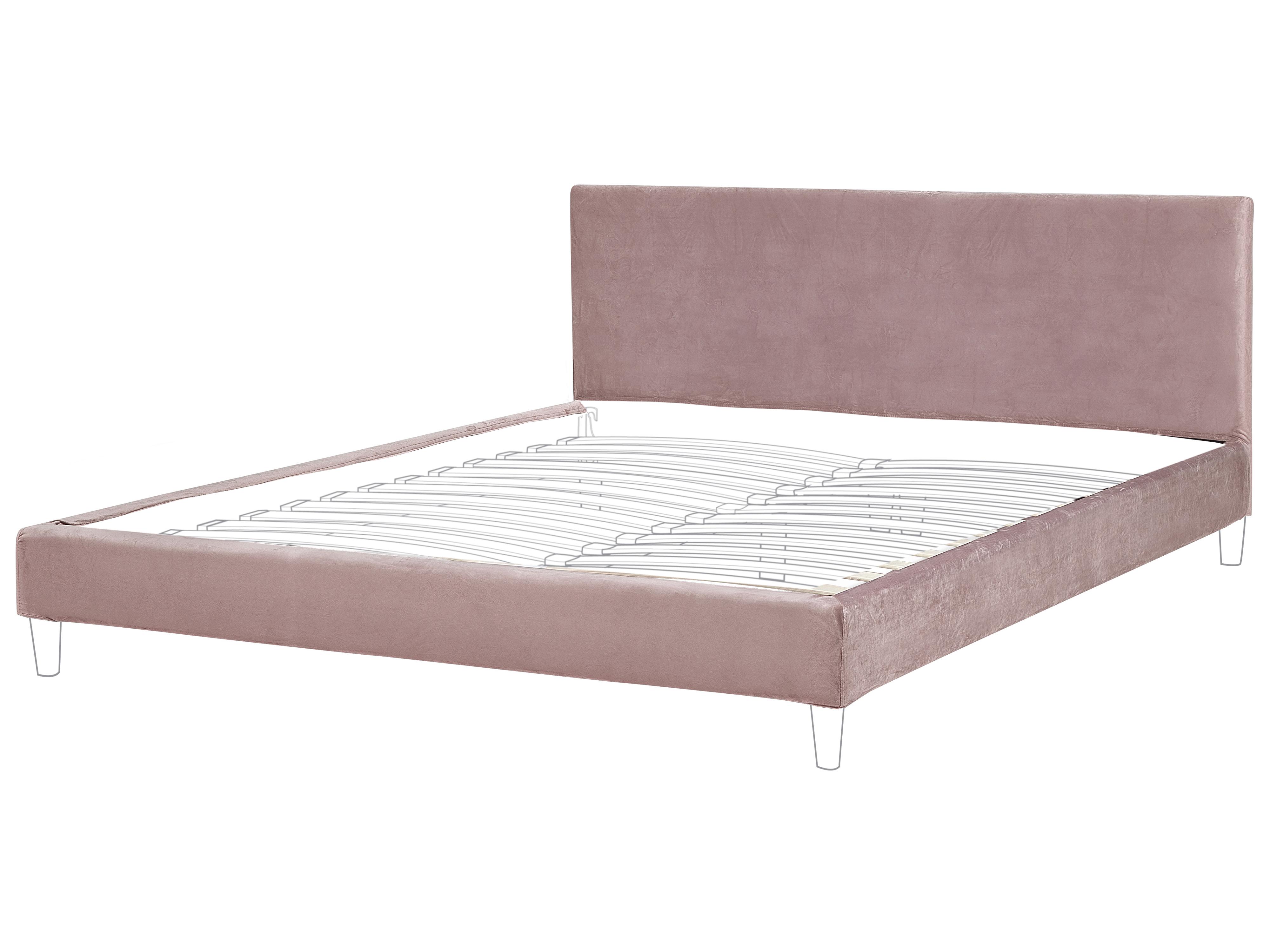 Bedframe hoes Fluweel FITOU 180 x 200 cm Roze