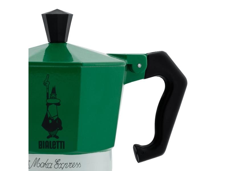 Bialetti Espressokocher Mokina Italia 1 Tassen, Grün/Rot/We Italienische Espressokanne – ein Design-Klassiker